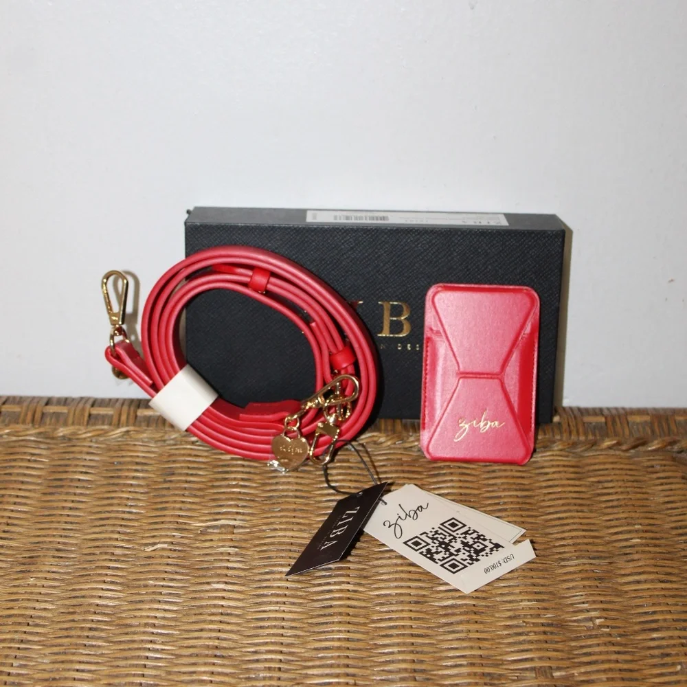 Ziba Luxury Fashion Crossbody Phone Strap & Snap on MagSafe Wallet. 2-Piece Set